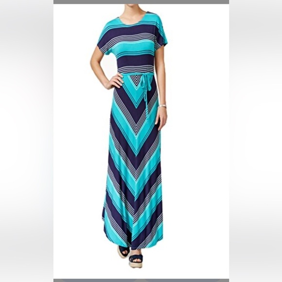 Tommy Hilfiger Dresses & Skirts - Tommy Hilfiger Teal and Navy Striped Top